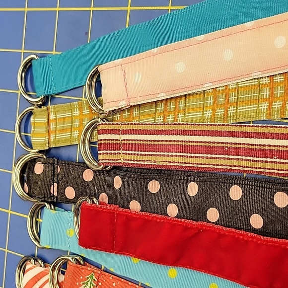 Grosgrain Ribbon Bracelet 9" x 7/8" w Silver Buckle 1990s Vintage Set of 10 - Picture 5 of 5